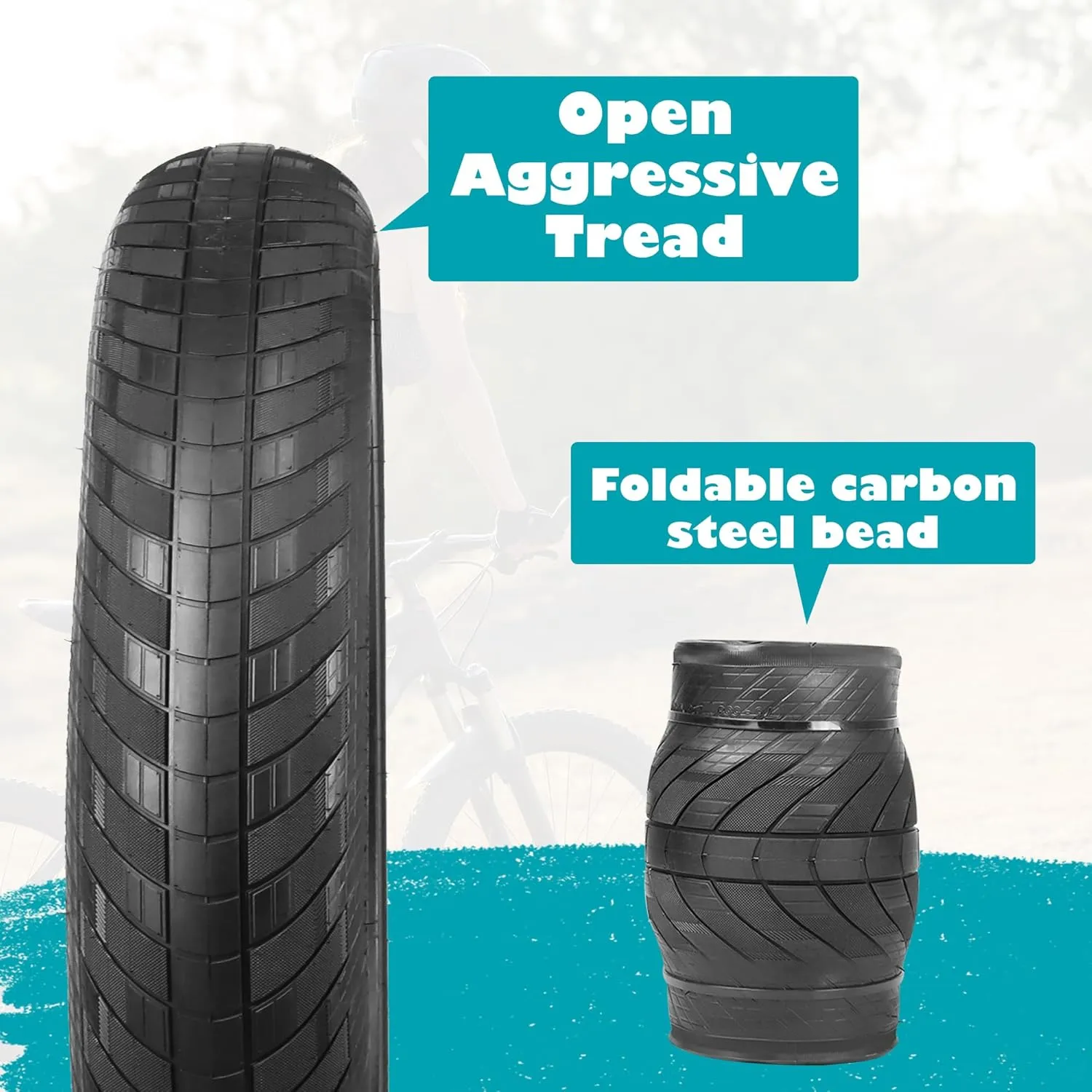 1/2 Pack 26x3.0 Fat Bike Tires ebike Tires with Tubes MTB Heavy Duty Wear-Resistant E-Bike Mountain Snow Bike Tire 26 x 3 Fat tireBlack