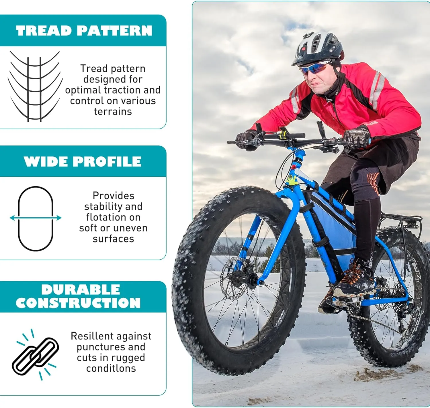 1/2 Pack 26x3.0 Fat Bike Tires ebike Tires with Tubes MTB Heavy Duty Wear-Resistant E-Bike Mountain Snow Bike Tire 26 x 3 Fat tireBlack