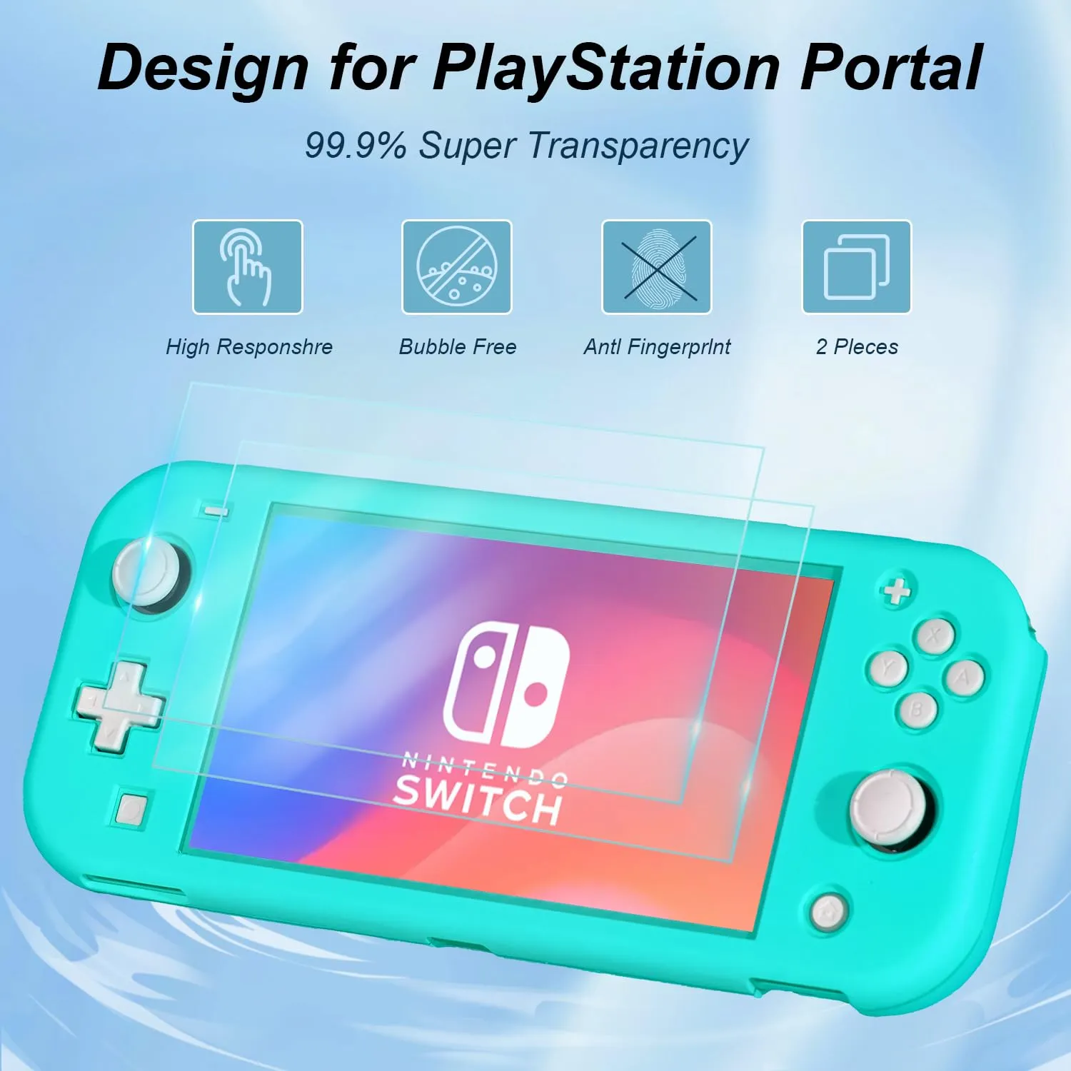 Accessories Kit for Nintendo Switch Lite - YOOWA Accessories Bundle with Carrying Case, Protective Cover case, 2-Pack Tempered Glass Screen Protector, Adjustable Play Stand, 6 Thumb Grips