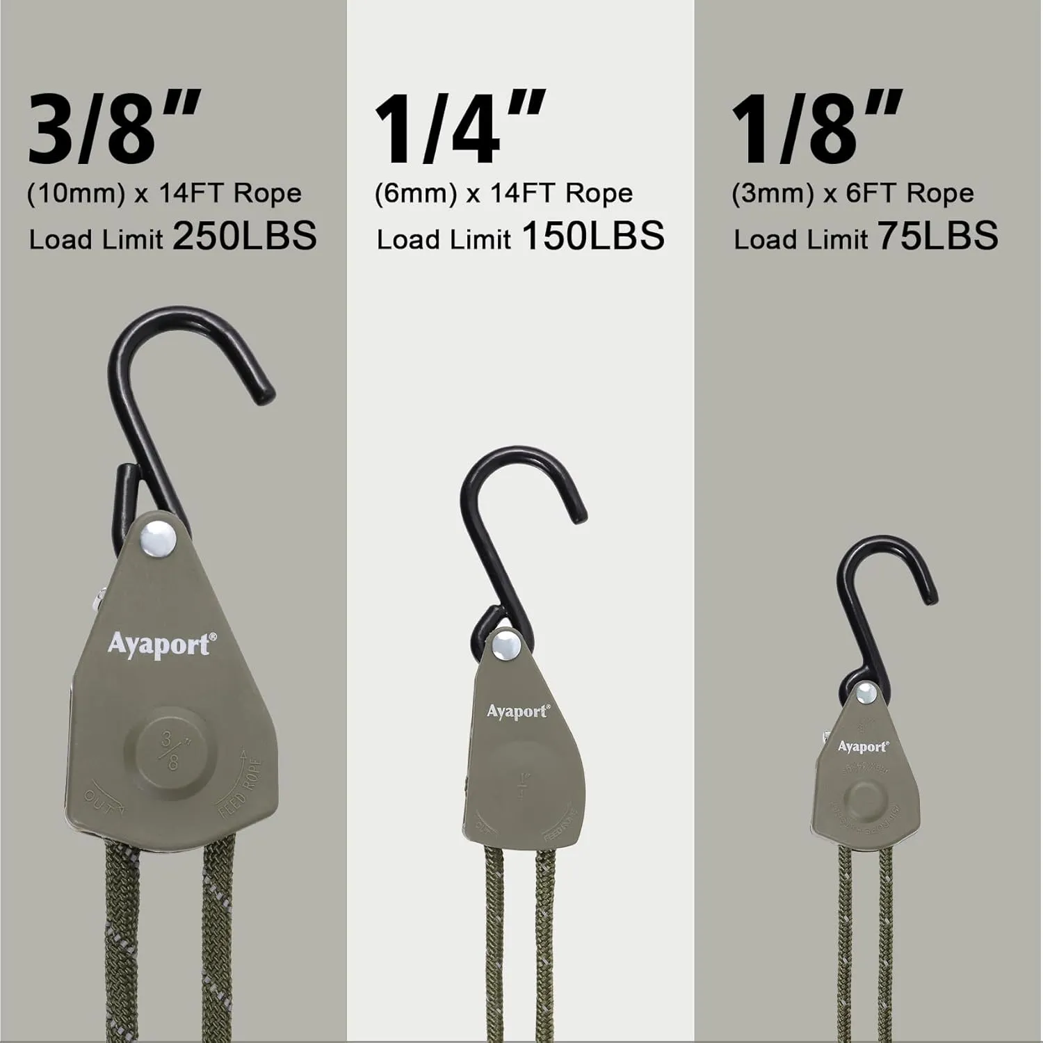 Ayaport Kayak Rope Tie Down 14ft Green Ratchet Straps Bow and Stern Ratcheting Tie Downs Rope Hanger Kayak and Canoe Accessories