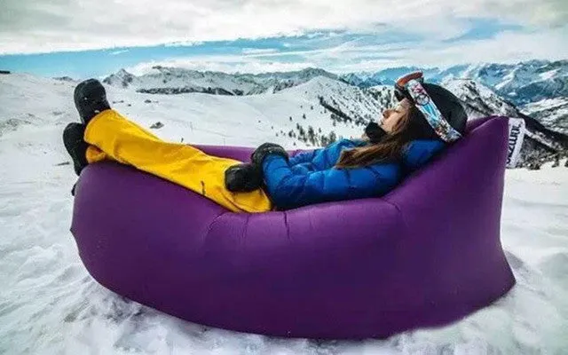 Beach Portable Outdoor Furniture Air Bed Inflatable Hammock Sleeping Bag Camping Air Sofa Nylon Polyester Lazy Bag Environmental
