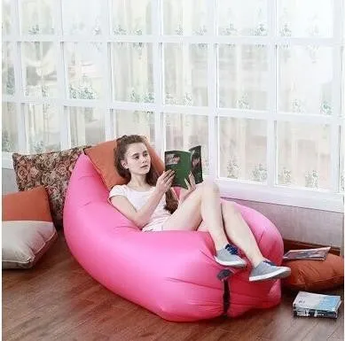 Beach Portable Outdoor Furniture Air Bed Inflatable Hammock Sleeping Bag Camping Air Sofa Nylon Polyester Lazy Bag Environmental