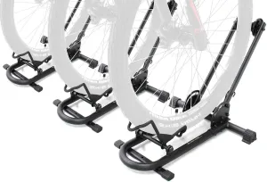 BikeHand Bicycle Floor Parking Rack Stand - for Mountain MTB & Road Bikes Indoor Outdoor Garage Storage - Classic 3 Bikes