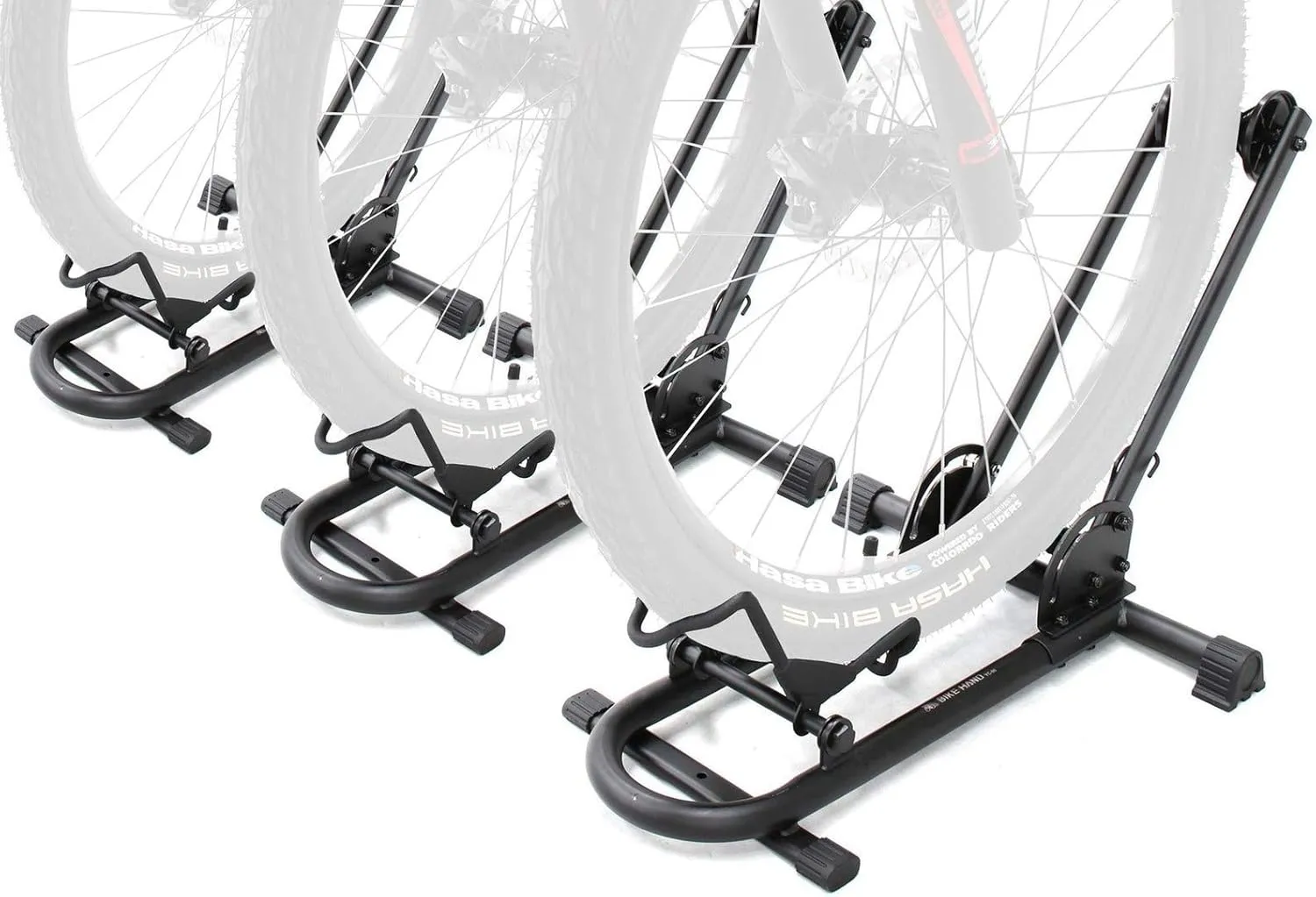 BikeHand Bicycle Floor Parking Rack Stand - for Mountain MTB & Road Bikes Indoor Outdoor Garage Storage - Classic 3 Bikes
