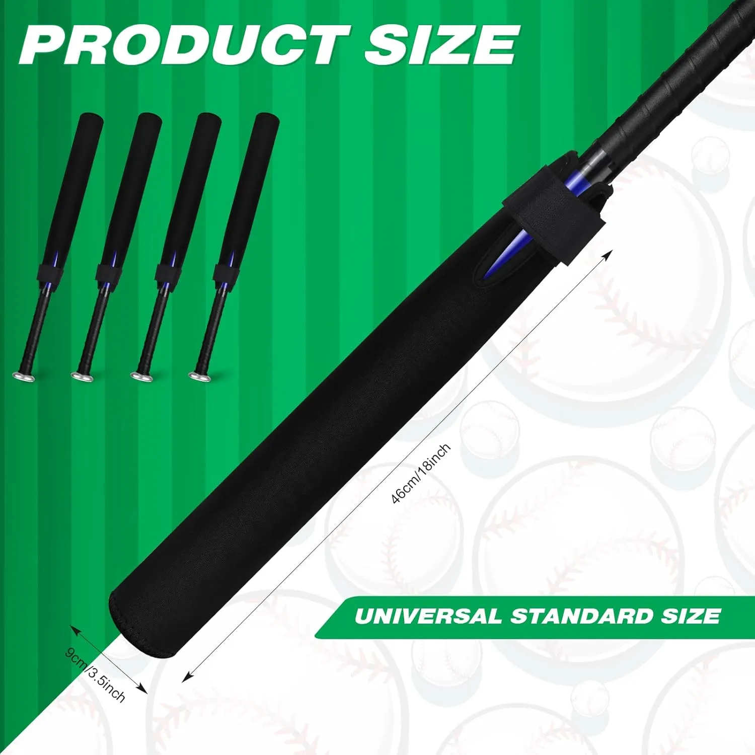 Deekin 4 Pcs Baseball Bat Sleeves Softball Bat Warmers for Composite Durable Protector Cover for Sport Women Men Adults
