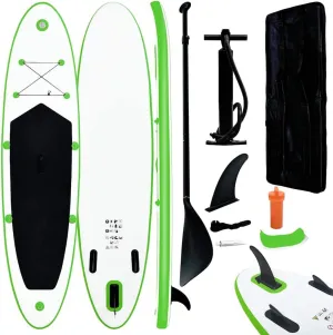 Enjoy Water Adventures with Inflatable Stand Up Paddleboard Set, Puncture-Proof with Carrying Bag, Green