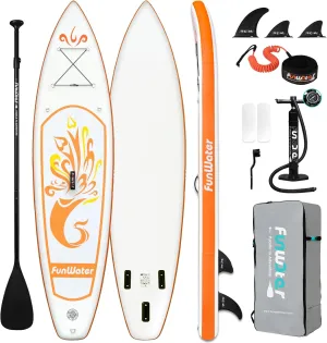 FunWater SUP Inflatable Stand Up Paddle Board 10'633"6" Ultra-Light Inflatable Paddleboard with ISUP Accessories,Fins,Adjustable Paddle, Pump,Backpack, Leash