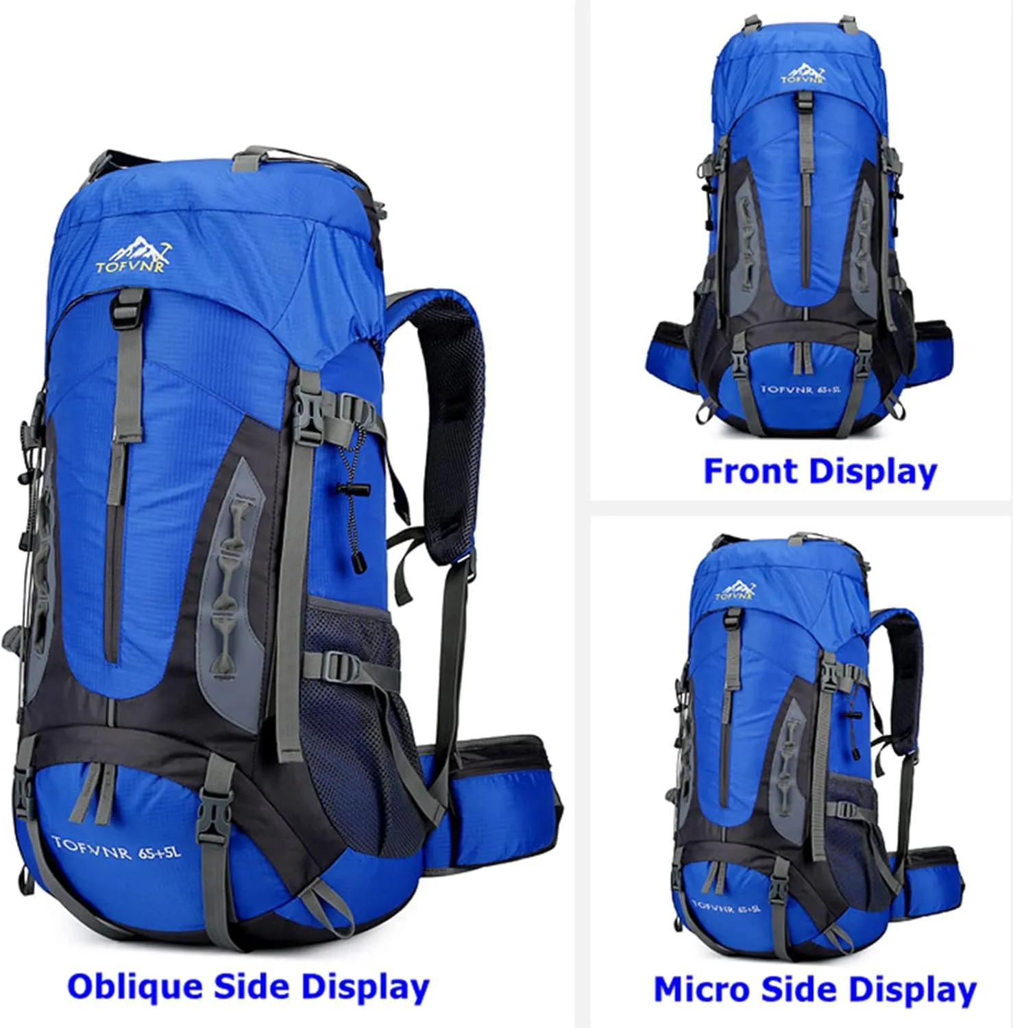 kingsea 70L Large Camping Hiking Backpack, Lightweight Nylon Trekking Rucksack,For Men Women Outdoor Large Capacity Sports Mountaineering Backpack Climbing Travel Waterproof Daypack