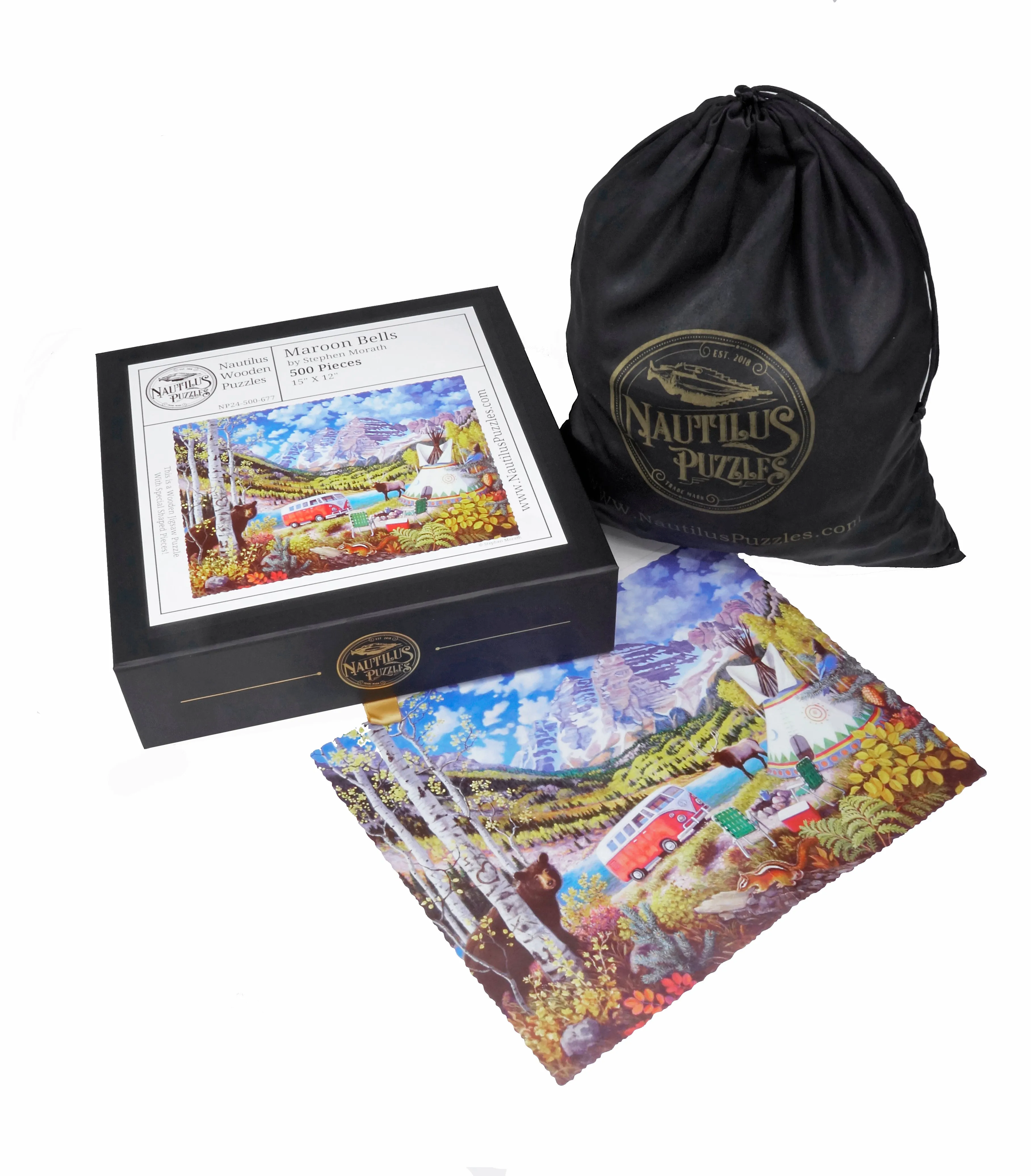 Maroon Bells (500 Piece Wooden Jigsaw Puzzle)