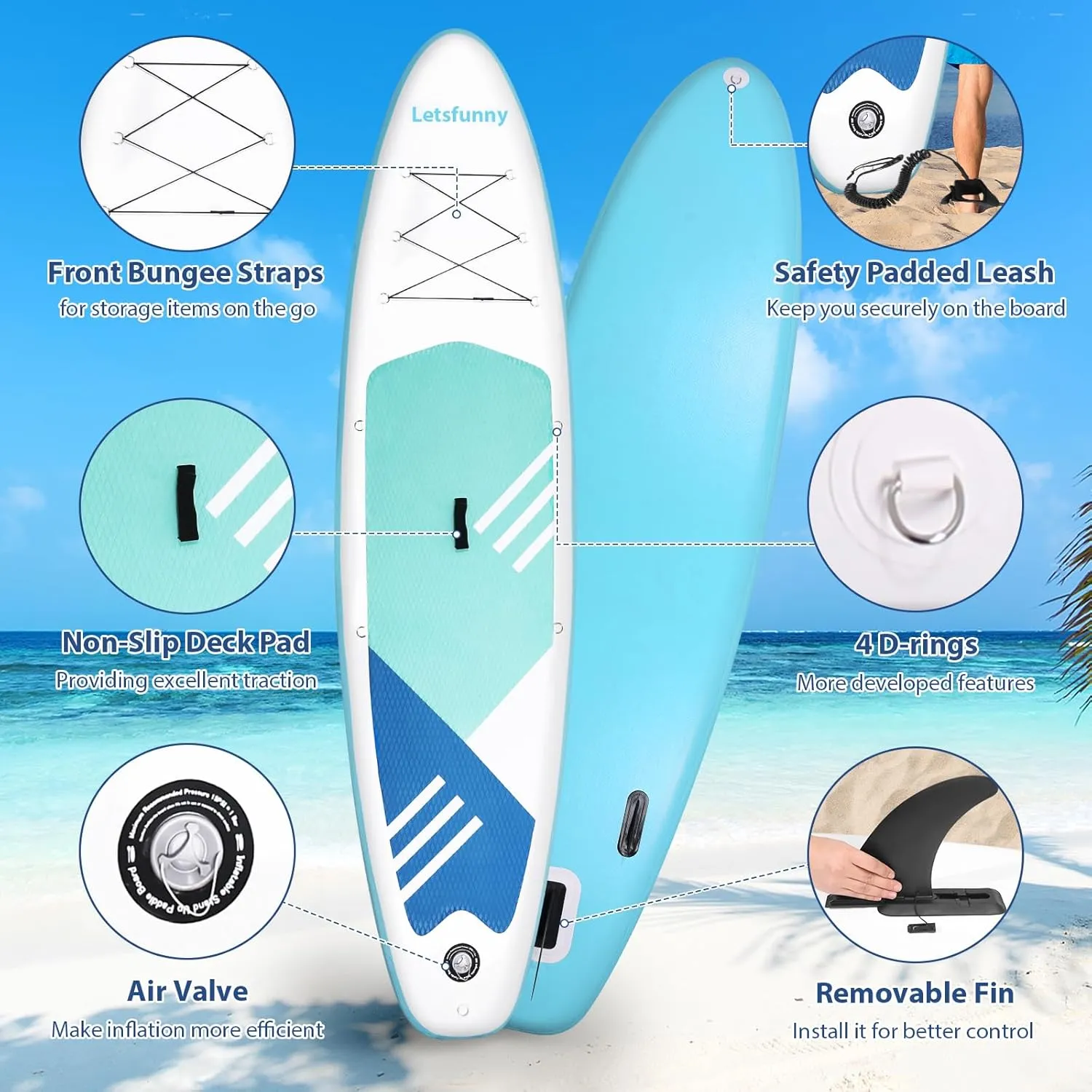 Stand Up Paddle Board, 10' Inflatable Paddleboard with Bag & Sup Accessories, Non-Slip Comfort Deck for Adults & Youth