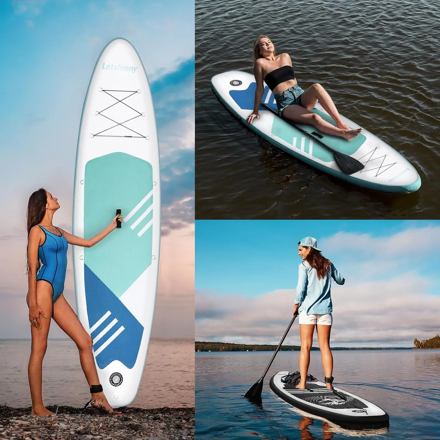Stand Up Paddle Board, 10' Inflatable Paddleboard with Bag & Sup Accessories, Non-Slip Comfort Deck for Adults & Youth