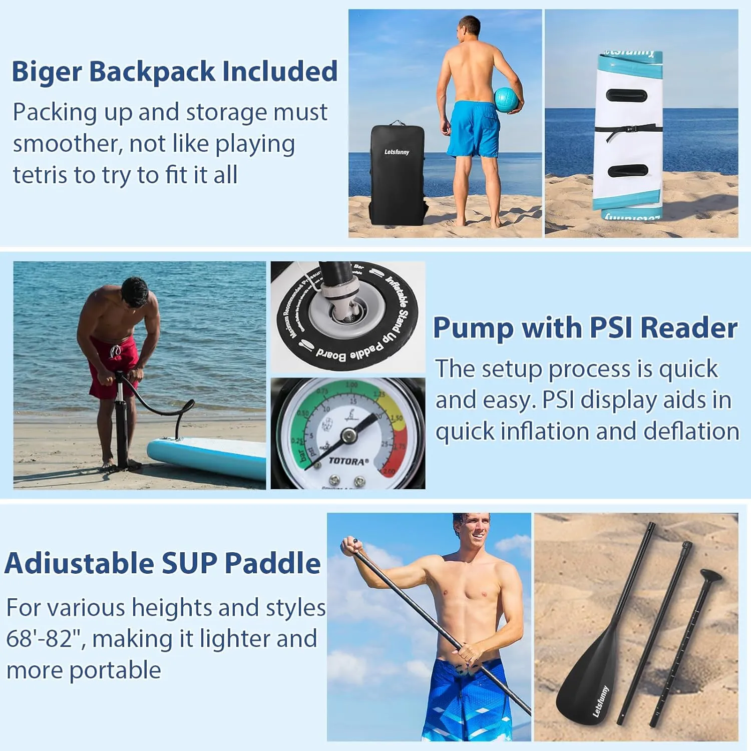 Stand Up Paddle Board, 10' Inflatable Paddleboard with Bag & Sup Accessories, Non-Slip Comfort Deck for Adults & Youth