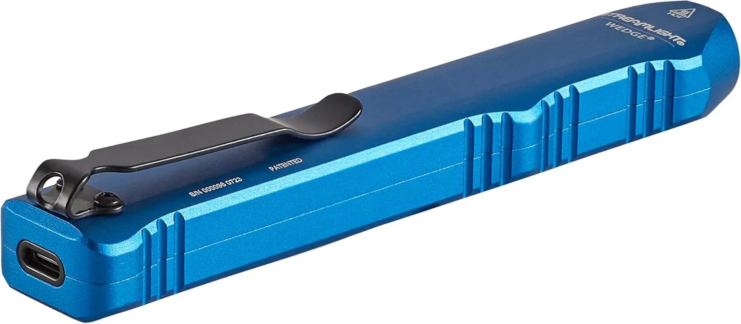 Streamlight 88817 Wedge 1000-Lumen Slim Everyday Carry Flashlight, Includes USB-C Cable and Lanyard, Blue