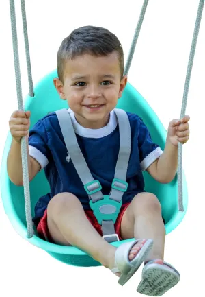 Swurfer Coconut Toddler Swing  Comfy Baby Swing Outdoor, 3- Point Adjustable Safety Harness, Secure, Safe Quick Click Locking System, Blister-Free Rope, Easy Installation, Ages 6-36 Months