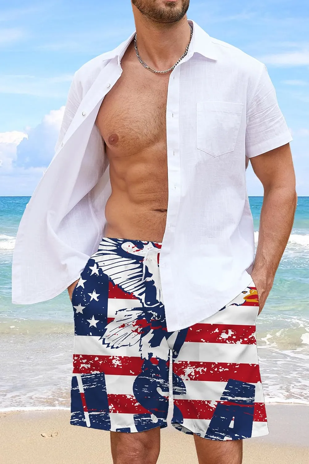 TMSD Mens Summer Beach Board Shorts Quick Dry Swim Trunks with Pockets