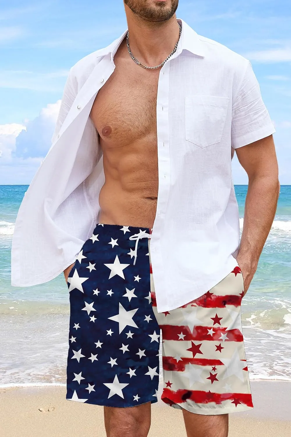 TMSD Mens Summer Beach Board Shorts Quick Dry Swim Trunks with Pockets