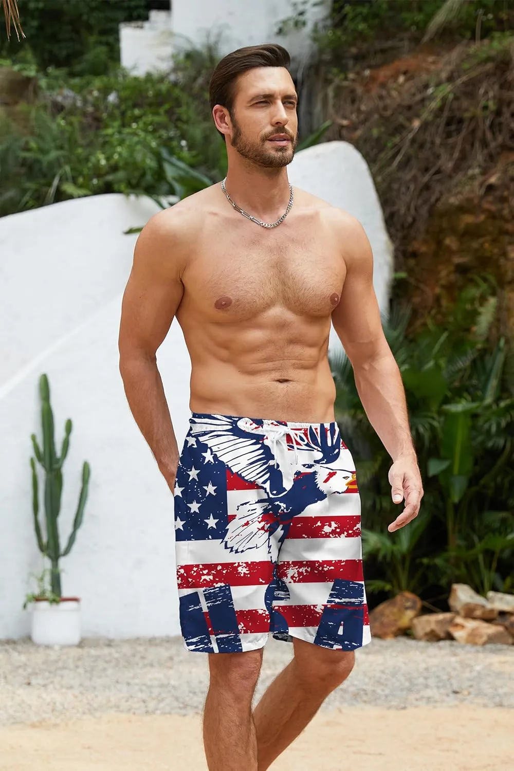 TMSD Mens Summer Beach Board Shorts Quick Dry Swim Trunks with Pockets