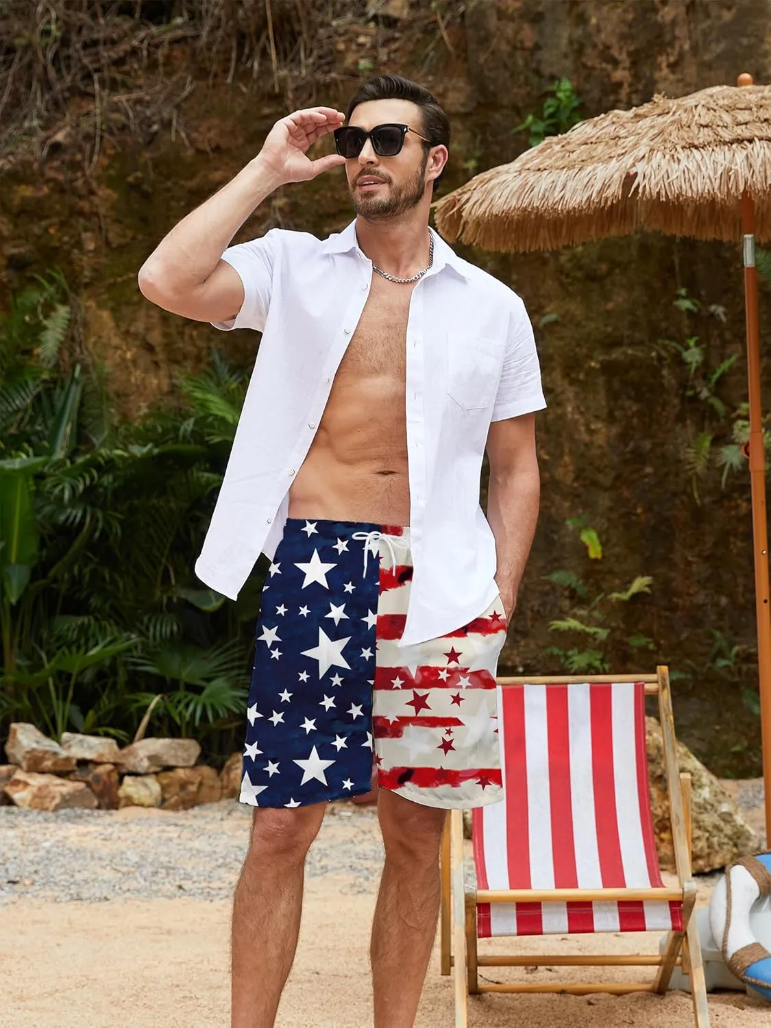 TMSD Mens Summer Beach Board Shorts Quick Dry Swim Trunks with Pockets