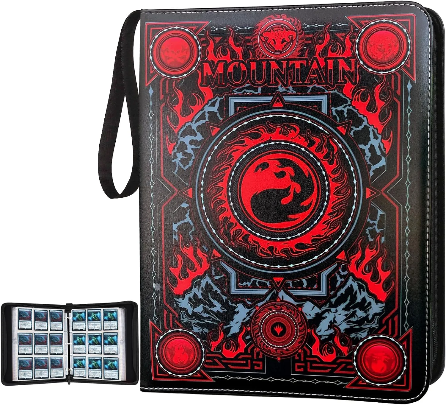 Trading Card Binder,9 Pocket Card Binder with Sleeves 720 Double Sided Pocket Premium Collector Card Album,Card Collection Folder for MTG,TCG,Yugioh,Game Cards (Red)