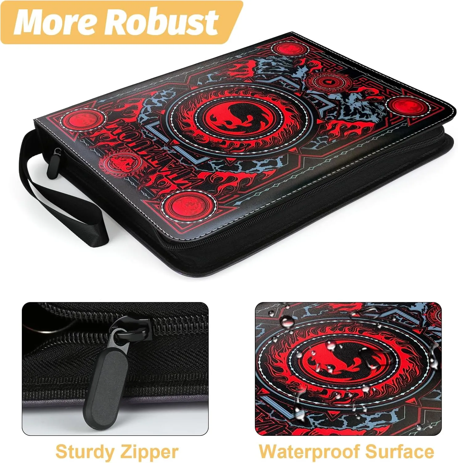 Trading Card Binder,9 Pocket Card Binder with Sleeves 720 Double Sided Pocket Premium Collector Card Album,Card Collection Folder for MTG,TCG,Yugioh,Game Cards (Red)
