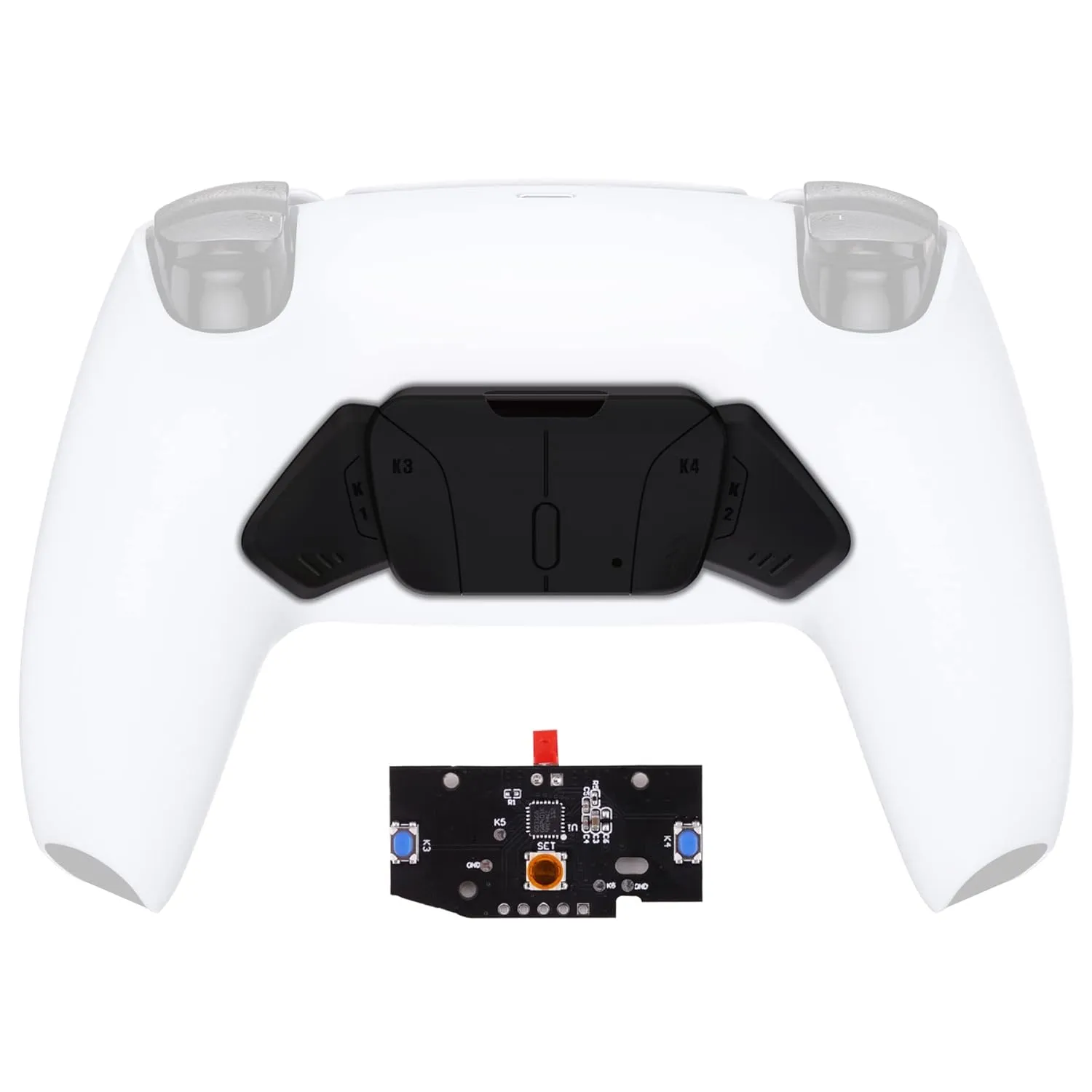 Turn RISE to RISE4 Kit  Redesigned Solid Black K1 K2 K3 K4 Back Buttons Housing & Remap PCB Board for PS5 Controller eXtremeRate RISE & RISE4 Remap kit - Controller & Other Accessories NOT Included