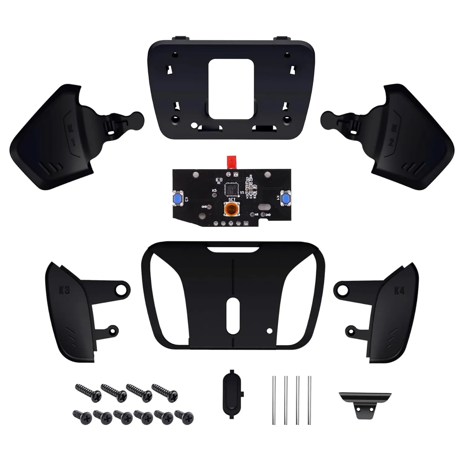 Turn RISE to RISE4 Kit  Redesigned Solid Black K1 K2 K3 K4 Back Buttons Housing & Remap PCB Board for PS5 Controller eXtremeRate RISE & RISE4 Remap kit - Controller & Other Accessories NOT Included