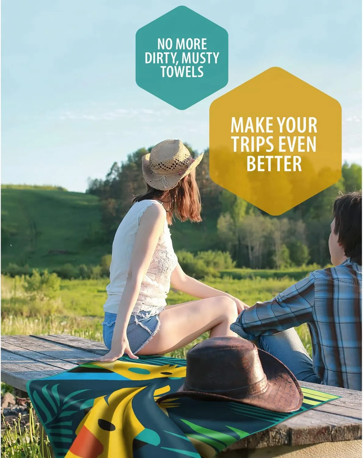 VENTURE 4TH Microfiber Beach Towel: Quick-Dry, Compact, Sand-Free, Absorbent, Sandproof and Lightweight - Perfect for Camping, Beach, and Roadtrips (Striped Turtle Design | 35x78 inches)