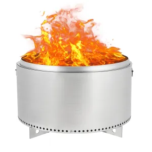 versatile 20.5 InchPortable Smokeless Fire Pit â 32 Inch Stainless Steel Wood Burning Stove with Removable Ash Pan, Handles, and Stand, Ideal for Camping, Garden, and Backyard