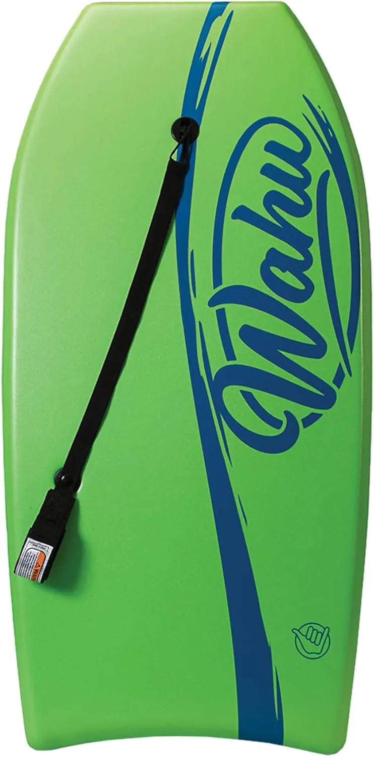 WAHU Bac Pak Bodyboard Pro with Leash, Crescent Tale, EPS Core, XPE Deck, and HDPE Slick Bottom, 41" Lightweight Beach Body Board for Ages 10 