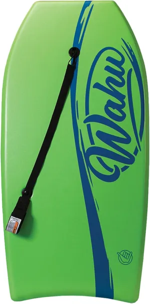 WAHU Bac Pak Bodyboard Pro with Leash, Crescent Tale, EPS Core, XPE Deck, and HDPE Slick Bottom, 41" Lightweight Beach Body Board for Ages 10 