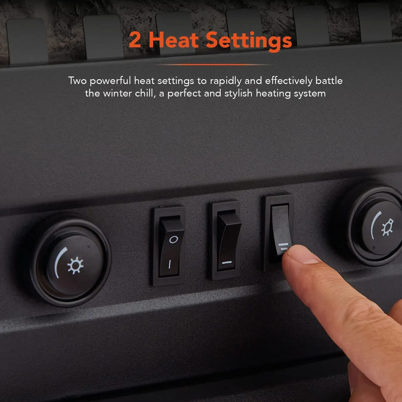 Warmlite 2KW Double Door Portable Electric Fire Stove Heater Black