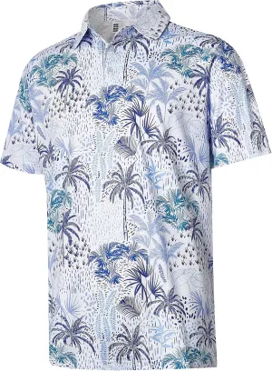 zeetoo Men's Polo Shirts Hawaiian Golf Polos Shirts Short Sleeve Performance Print Moisture Wicking Dry Fit Mens Golf Shirts